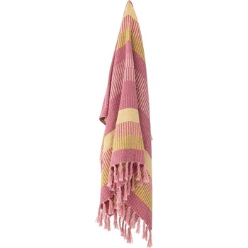 Bloomingville Жълто/розово одеяло от рециклиран памук 130x160 cm Isnel - Bloomingville (82066528)