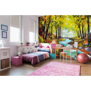 DIMEX ART Самозалепваща се флизелинова фототапета картина - река в гората 375 x 250 см
