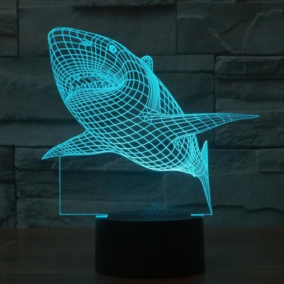 Beling Detská lampa, Žralok, 7 farebná QS396