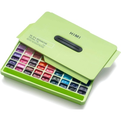 HIMI kvašové barvy Twin Cup Gouache Set 72 Colours Apple Green Case