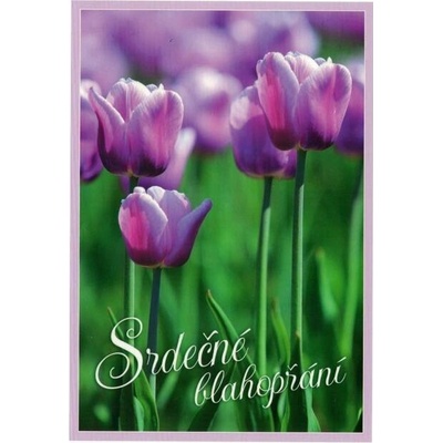 Pohlednice Srdečné blahopřání - tulipány