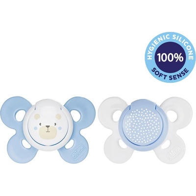 Chicco Physio Comfort silikon chlapec macko/bodky 2 ks V000909
