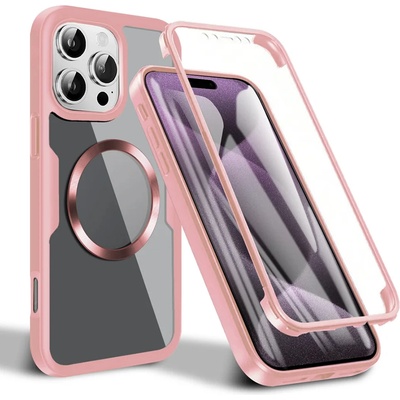 Techsuit Калъф за iPhone 16 Pro Max + Протектор - ColorVerse 360 MagSafe MagSafe Series - розов