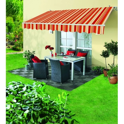 Sunfun HM-1526-WHITE-P005 Výsuvná markýza, červená, žlutá, bílá, 3 x 2 m