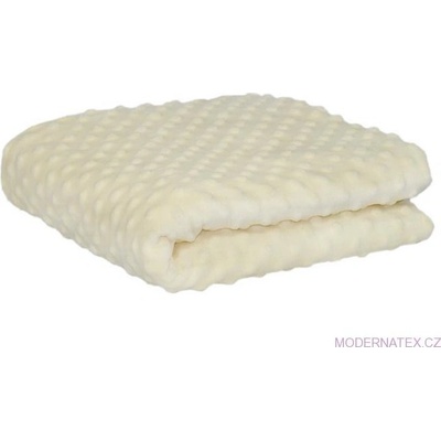 Látka minky puntík, 380 g/m², šíře 160 cm, metráž, ecru