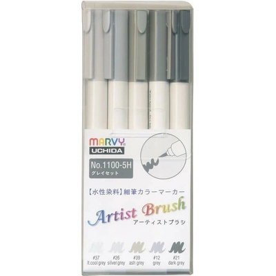 Marvy Artist Brush 1100 sada 5 ks grey
