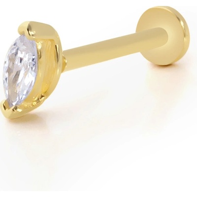 Lillian Vassago Zlatý piercing labreta zdobená zirkonem LLV92-GPI013LB
