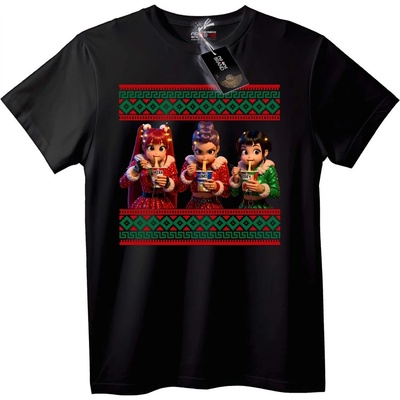NOONEBRAND Тениска Коледни Герои - 5XL, Black