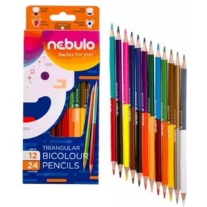 Nebulo Nebulo: Двустранен триъгълен цветен молив - 24 цвята
