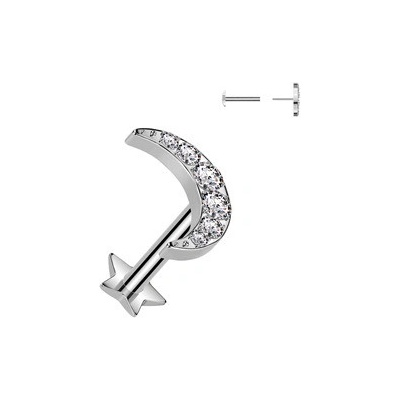 Šperky4U piercing do brady PUSH IN labreta titan TIT1378