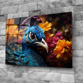 Art gift Стъклено АРТ пано - Царствен паун