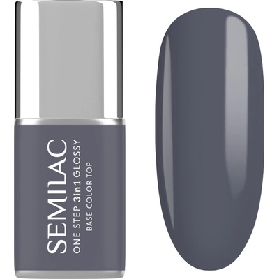Semilac One Step 3in1 Glossy гел лак за нокти цвят 185 Stone Grey 7ml