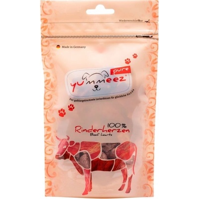Yummeez Pure Rinderherzen sušená Hovězí srdíčka 100 % masa 35 g
