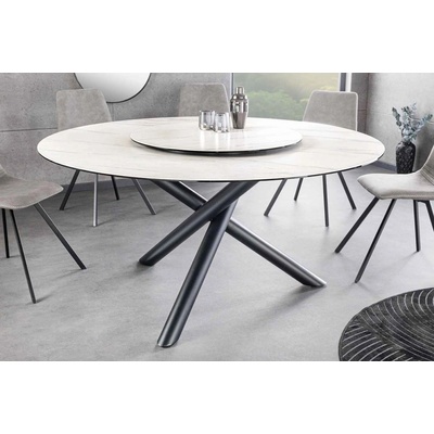 LuxD Ganya Okrúhly jedálenský keramický stôl 150 cm biely