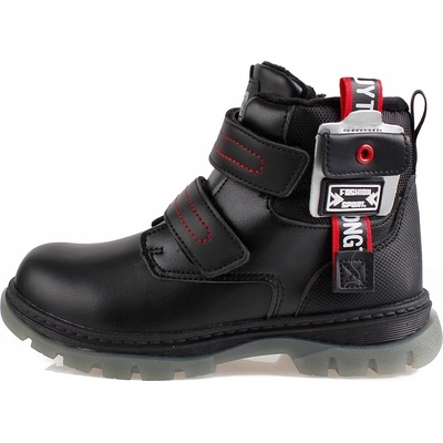 Linshi dětské kozačky eko kůže černé