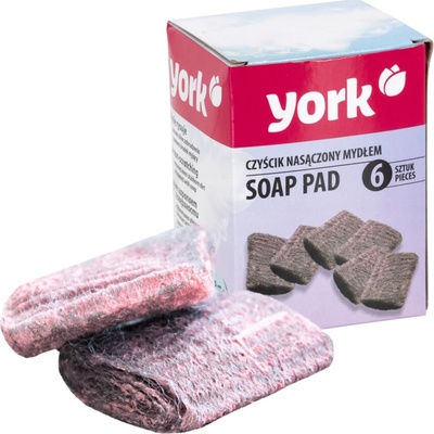 YORK kuchyňská houbička napuštěná mýdlem 6 ks