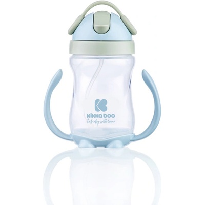 KikkaBoo hrnček so silikónovou slamkou 300ml Blue