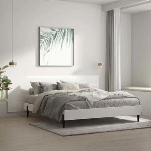vidaXL Стенна табла за легло бял гланц 240x1, 5x80 см инженерно дърво (811058)