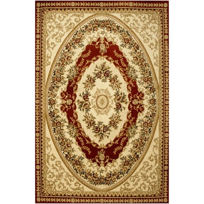 Najkoberce Super Rose 1898A ornament kvetinový červený / krémový