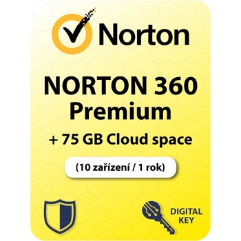 Norton 360 Premium EU + 75 GB Cloudové úložiště 10 lic. 1rok (21416695)