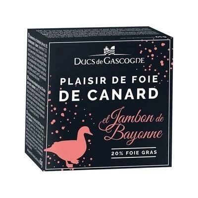 Ducs de Gascogne PLAISIR Z KACHNÍCH FOIE GRAS 20% S BAYONSKOU ŠUNKOU, 65 g