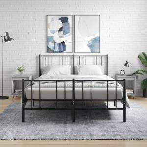 vidaXL Нощни шкафчета 2 бр сив сонома 40x35x50 см инженерно дърво (830729)