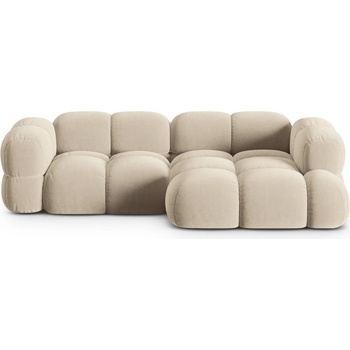 Cosmopolitan Design Бежов кадифен ъглов диван (десен ъгъл) Loretto - Cosmopolitan Design (COS_RC_120_F1_LORETTO1)