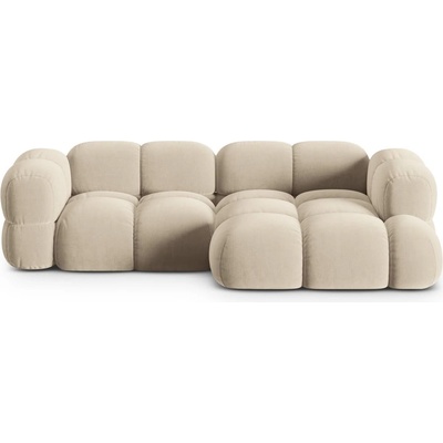 Cosmopolitan Design Бежов кадифен ъглов диван (десен ъгъл) Loretto - Cosmopolitan Design (COS_RC_120_F1_LORETTO1)