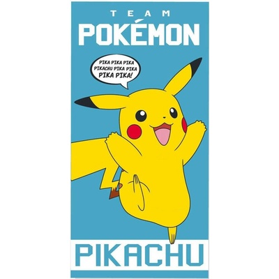 Cerda osuška Pokémon Pikachu a Squirtle 70 x 140 cm modrá