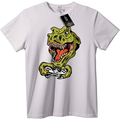 NOONEBRAND Тениска Динозавър Геймър T-Rex - 7XL, Black