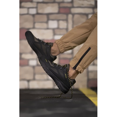 Riccon Унисекс туристически обувки 00128030 - Черни с Каки #326024 (326024_Хаки)