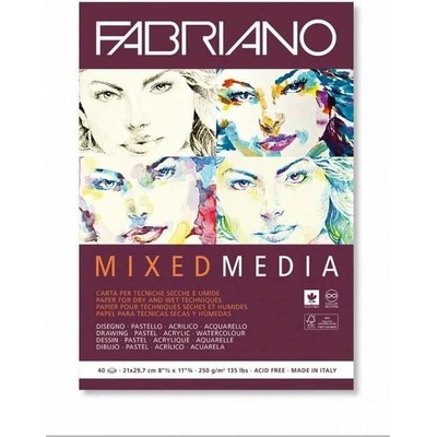 Fabriano Skicár A3 mix media lepená väzba 250g/m2 40 listov