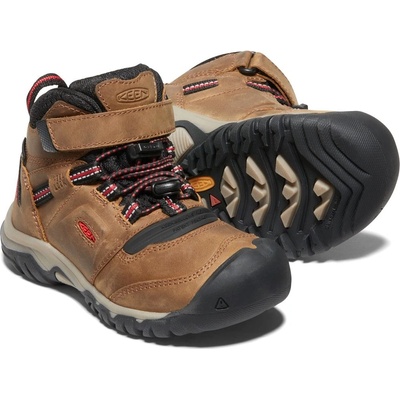 Keen Ridge Flex Mid Wp Children bison/red carpet – Zboží Mobilmania