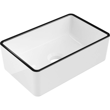 Mexen Nadia плот за мивка 36 x 23 см, бяла/черна рамка - 21613607 (21613607)