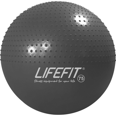LIFEFIT Gymnastická masážna loptaMASSAGE BALL 75 cm tmavo
