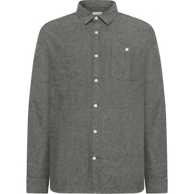 KnowledgeCotton Apparel Мъжка риза с копчета Knowledgecotton apparel Zig-Zag Twill Structure Shirt - Forrest Night - размер 3XL (033-2935-0215)