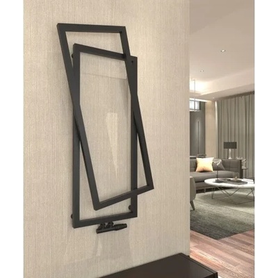 Дизайнерска лира за баня FINESTRE 600x1150 ЧЕРЕН МАТ