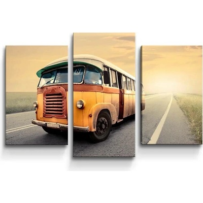 Sablio Obraz - 3-dílný Autobus veterán - 75x50 cm
