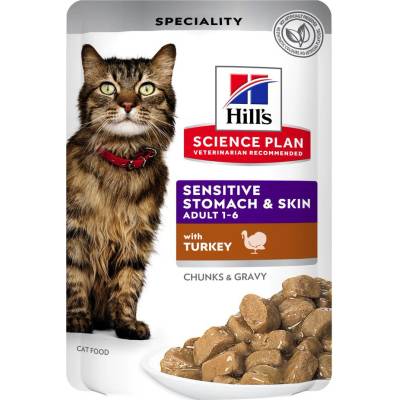 Hill's Science Plan Adult Cat Sensitive Stomach & Skin krocan 24 x 85 g
