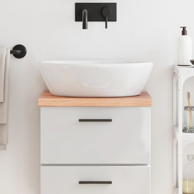 vidaXL Плот за баня светлокафяв 40x30x(2-4) см обработено дърво масив (3156090)