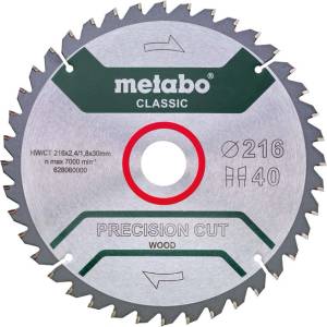 Metabo - Пилен диск Precision Cut Wood - Classic, 216x30 мм, Z40 628060000 (628060000)