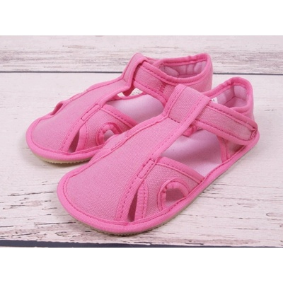 EF barefoot detské papuče na suchý zips ružové