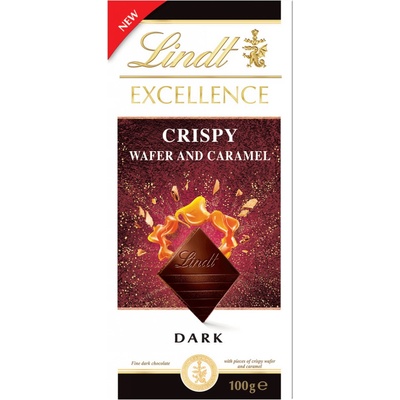 Lindt EXCELLENCE Dark Crispy Wafer & Caramel 100 g