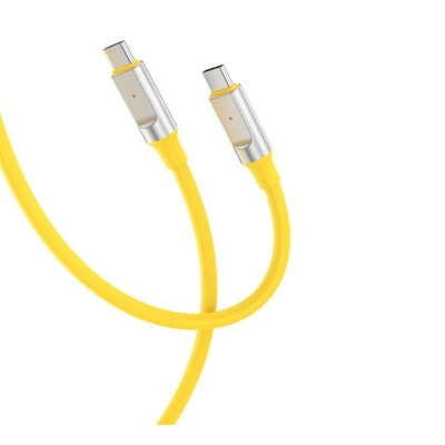 XO Кабел за зареждане и пренос на данни XO cable NB-Q252B, USB-C - USB-C 1.0m, 60W, Жълт (NB-Q252B)