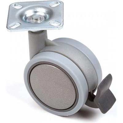 Strong Koliesko 60 mm - otočné mäkčené s brzdou / šedé