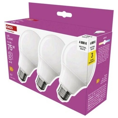 Emos LED žárovka Classic A60 E27 9,5 W 75 W 1055 lm