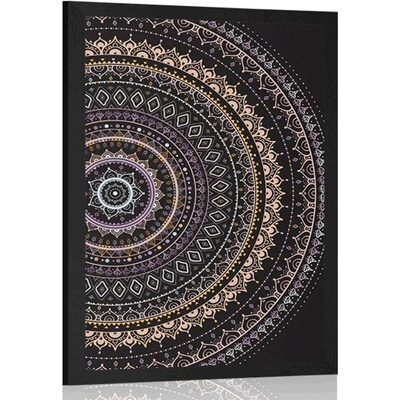 Plakát Mandala se vzorem slunce ve fialových odstínech - 60x90 no frame