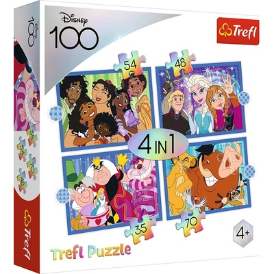 TREFL Disney 100 let Disneyho veselý svět 4v1 35,48,54,70 dielov