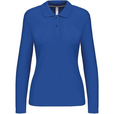 Kariban K244 Dámske piqué polo s dlhým rukávom modrá Light Royal