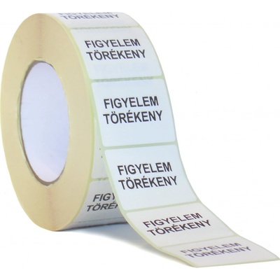 Výstražné Etikety Figyelem Törékeny 50x39mm -čierna- 500ks v 1 rolke